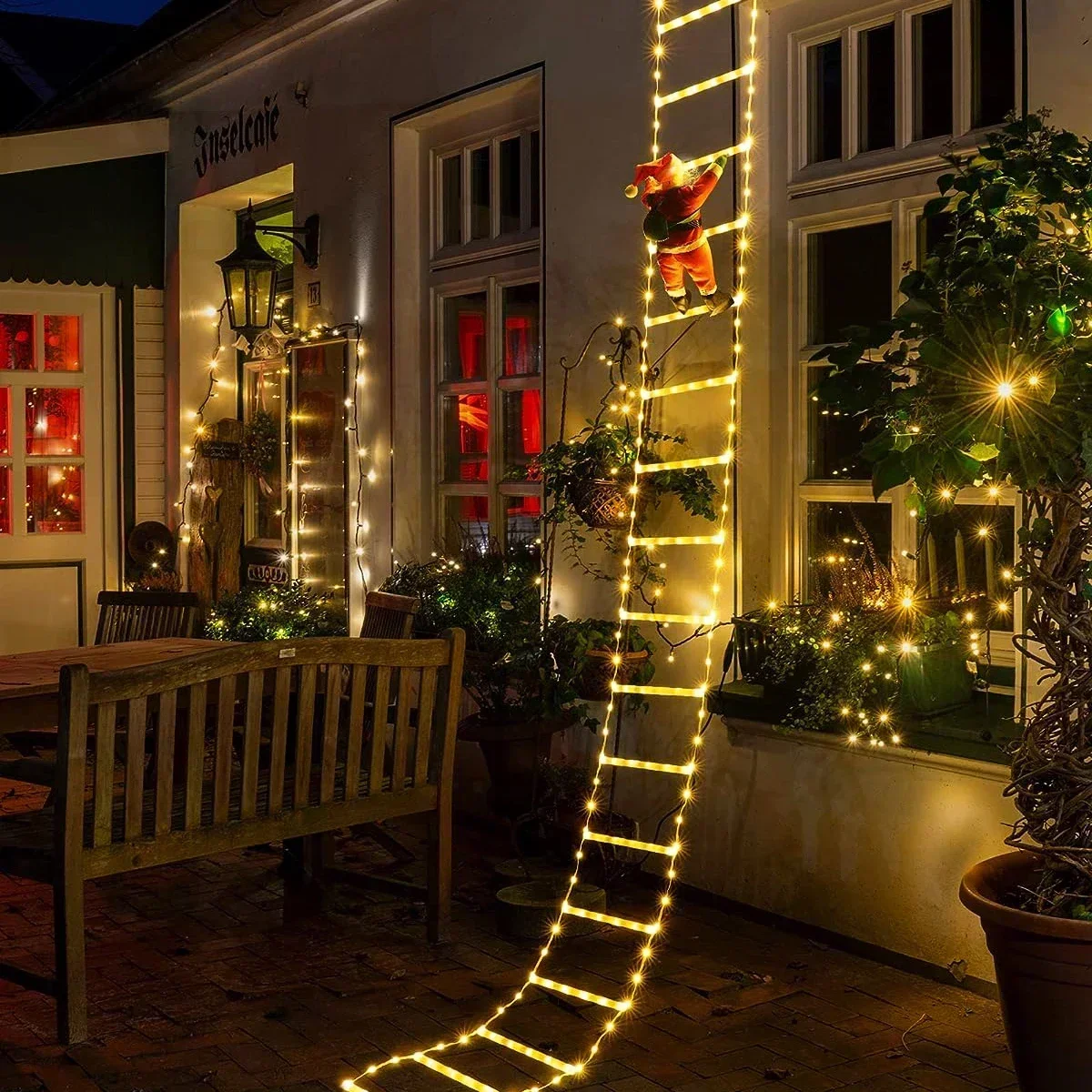 Christmas Lights Outdoor - LED Ladder Light for Santa Claus