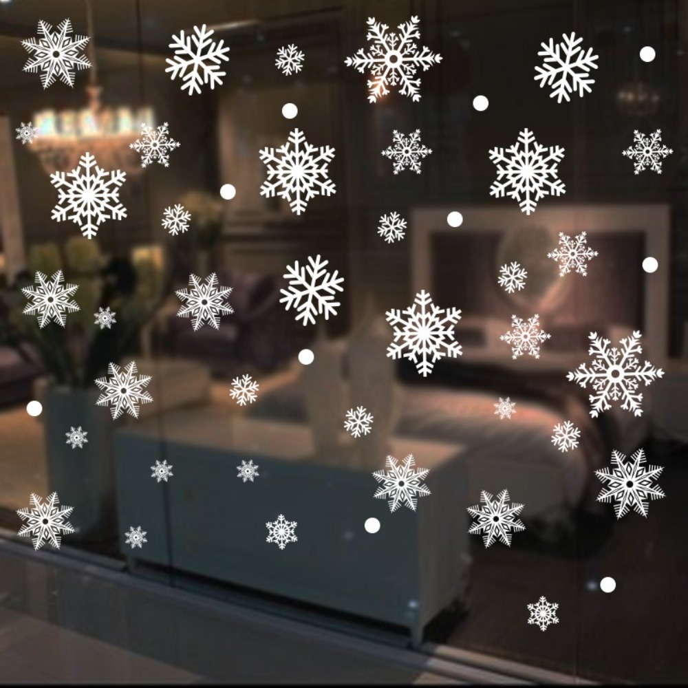 Snowflake Window Decal - 30pcs PVC Christmas Snowflakes Sticker Electrostatic
