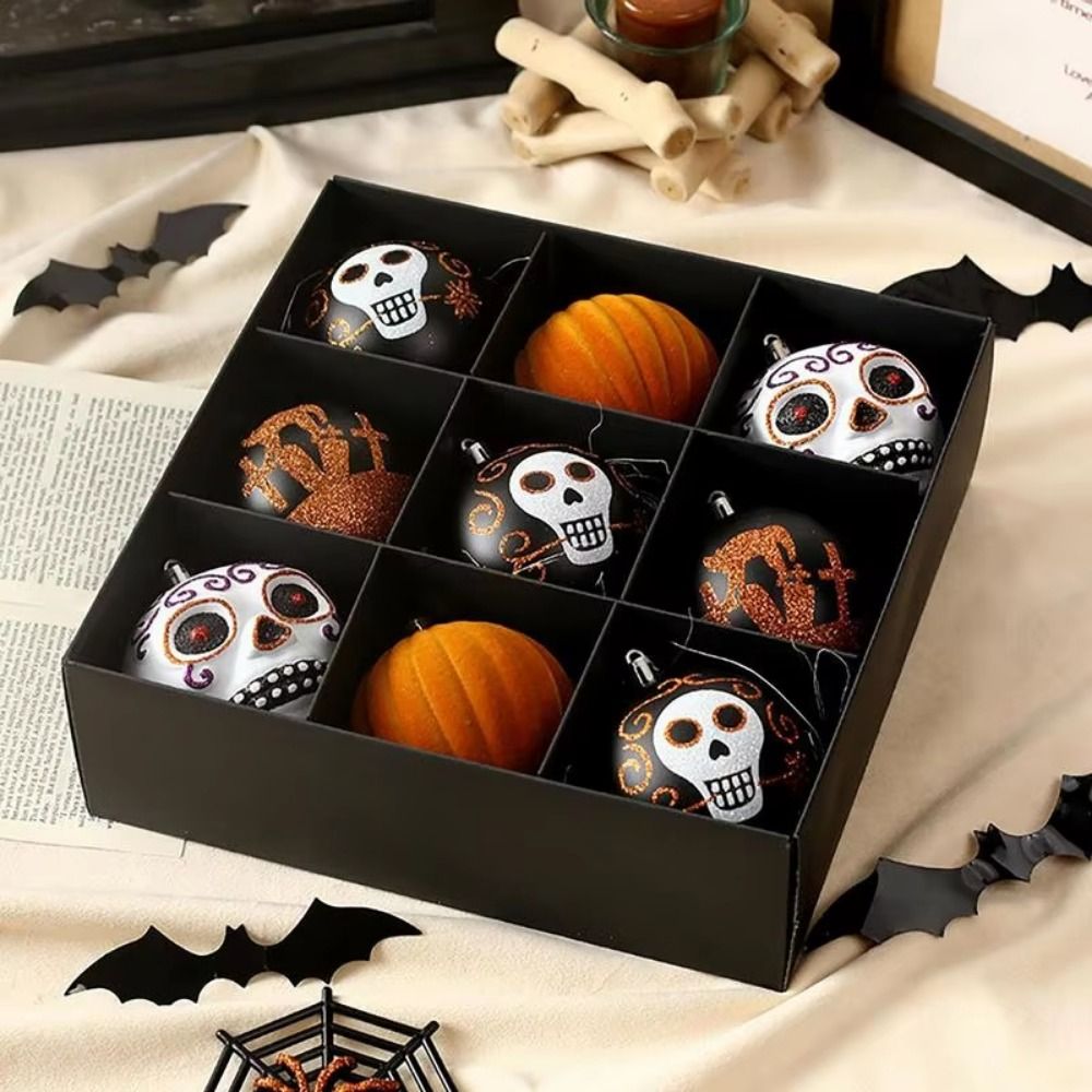 Ornament Ball Set - 9Pcs/Set Creative Halloween Decoration Pendant 8cm