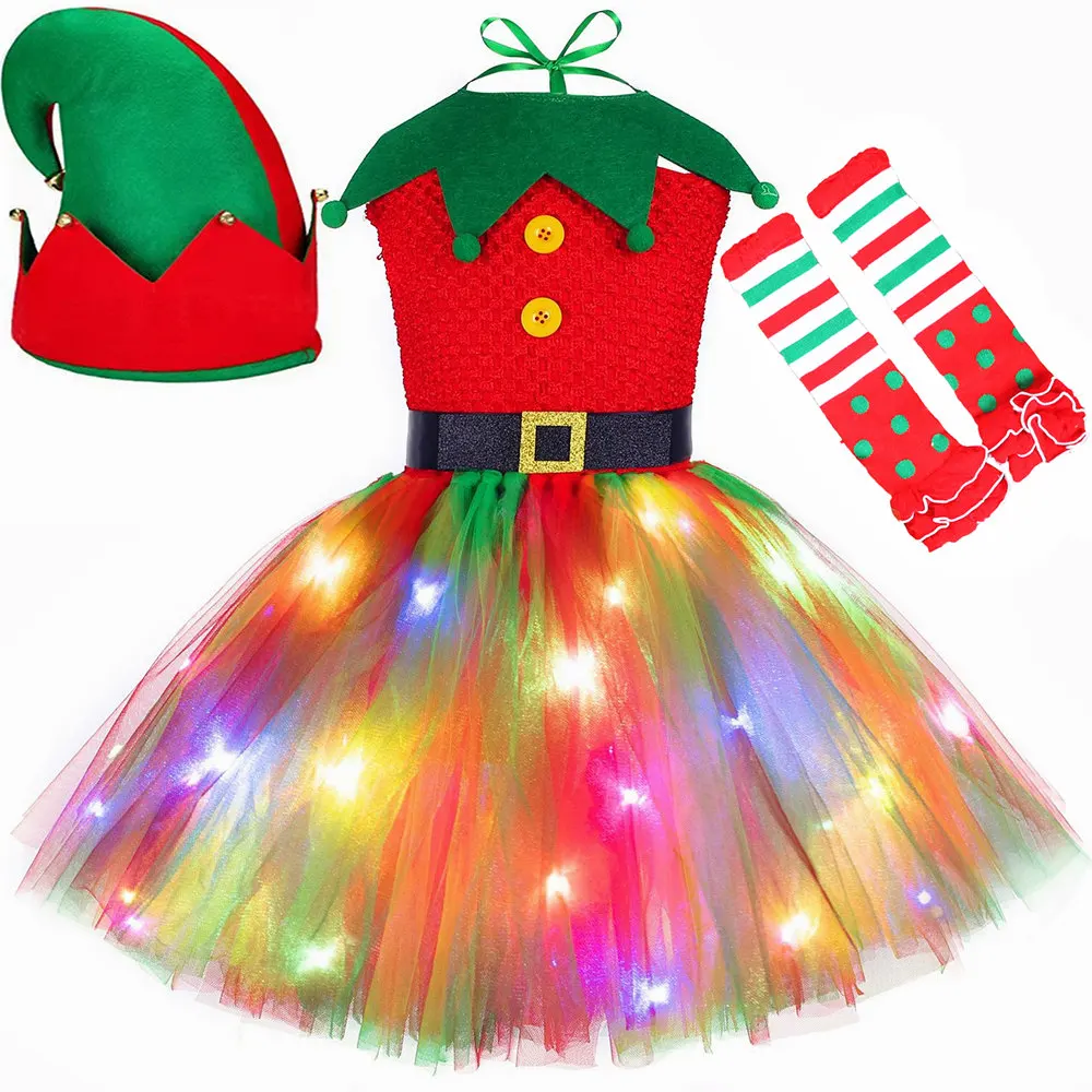 Christmas Tutu Dress Red Green - Elf Costume Christmas review and price