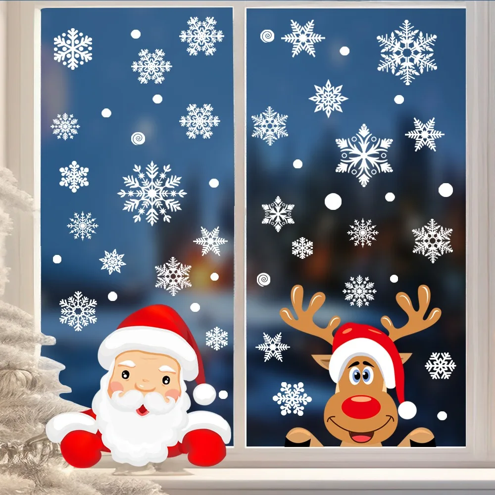 Cartoon Christmas Santa Claus  - Snowflake Window Decal review and price