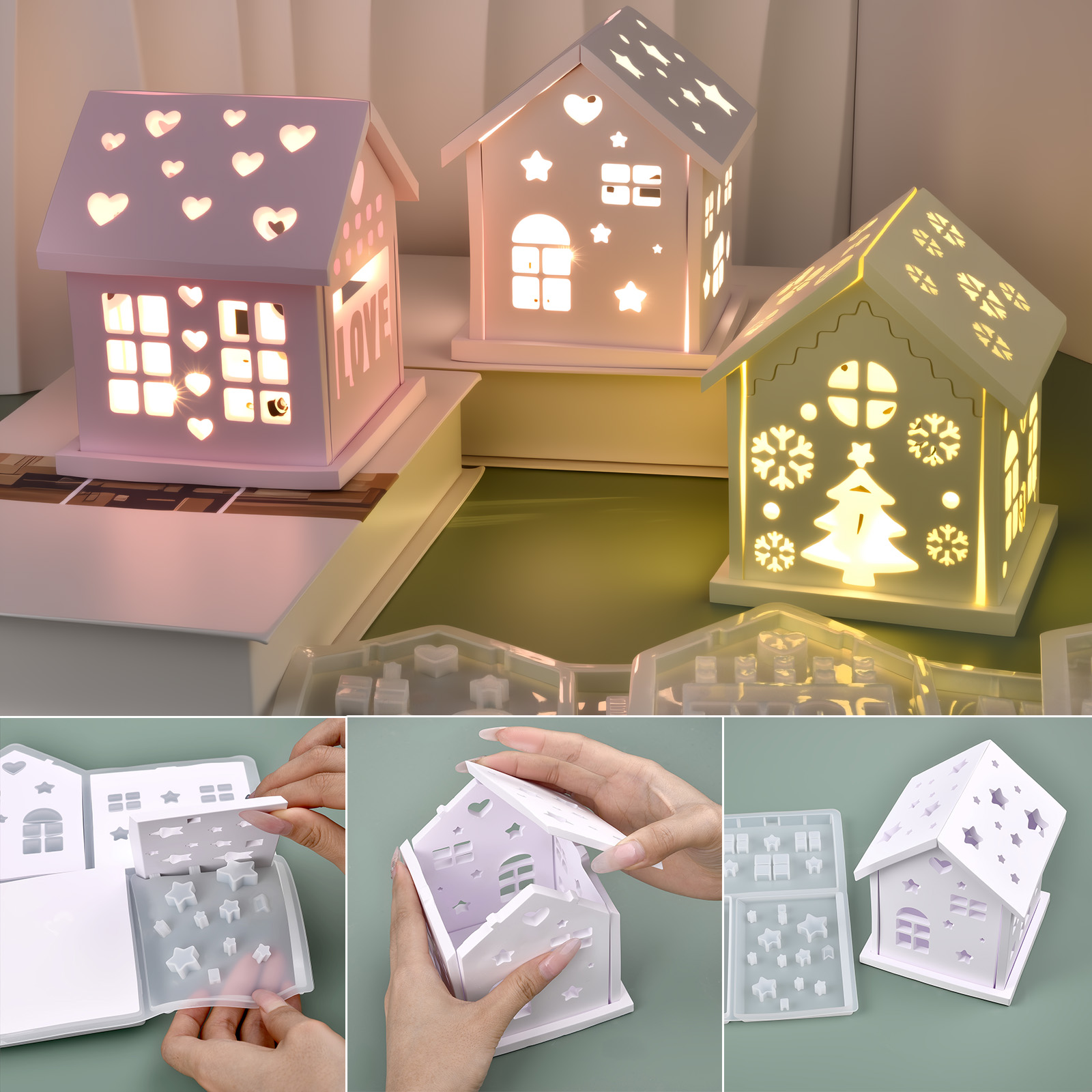 3D House Silicone Mold DIY Chr - Holiday Candle Set review and price